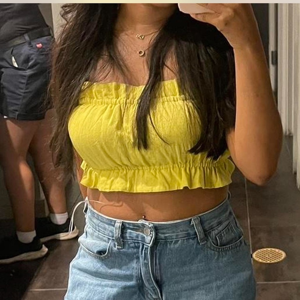 Vibrant Yellow/green crop top